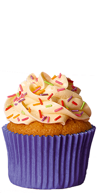 Cupcake with a lot of icing